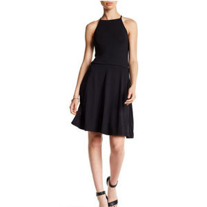 Tart Oasis Black Fit-and-Flare Halter Dress